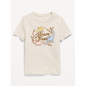 تي شيرت برسومات بأكمام قصيرة من Old Navy للفتيات الصغيرات - دقيق الشوفان المنقط in Kuwait