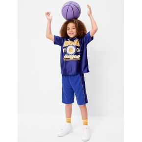 شورت كرة السلة الشبكي الفضفاض أسفل الركبة للأولاد من Old Navy - أزرق أكثر من الأزرق in Kuwait