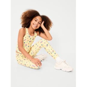 Old Navy High-Waisted PowerSoft 7/8-Length Leggings for Girls - Yellow Floral in Kuwait