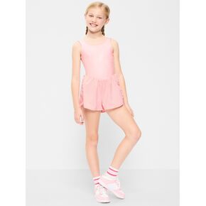 Old Navy PowerChill Sleeveless Ruffle-Trim Romper for Girls - Pink Sky in Kuwait