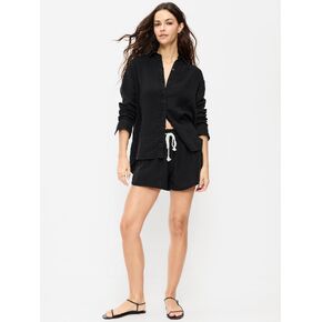Old Navy High-Waisted Crinkle Gauze Shorts - Black Jack in Kuwait
