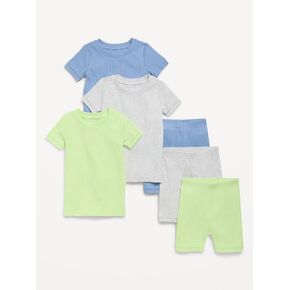 Old Navy Ribbed Snug-Fit Pajama 6-Piece for Toddler & Baby - Pastels in Kuwait
