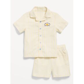 طقم قميص وسروال قصير الأكمام من Old Navy للأولاد الصغار - BUTTERCUP YELLOW in Kuwait
