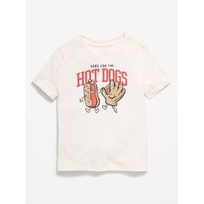 تي شيرت برسومات للجنسين بأكمام قصيرة من Old Navy للأطفال الصغار - هوت دوج in Kuwait