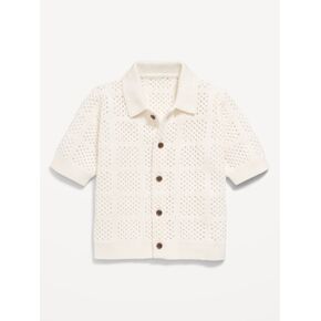 قميص منسوج بالكروشيه بأكمام قصيرة مقاس كبير من Old Navy للأولاد الصغار - ملح البحر in Kuwait