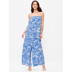 Old Navy Airy Smocked Jumpsuit - Large Blue Floral in Saudi Arabia