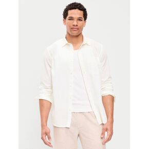 Old Navy Long-Sleeve Seersucker Pocket Shirt - White Lilies in Kuwait