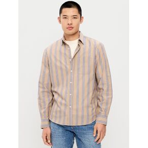 Old Navy Classic Fit Everyday Striped Poplin Shirt - Light Purple Stripe in Kuwait