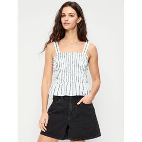 قميص بيبلوم بدون أكمام من Old Navy - شريط أبيض in Kuwait