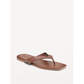 Old Navy Square-Toe Flip-Flops for Women - Chocolate in Kuwait