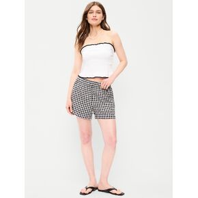 Old Navy High-Waisted Linen-Blend Shorts -- 3.5-inch inseam - Navy Blue in Kuwait