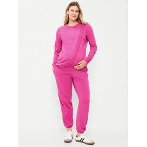 Old Navy Maternity Rollover-Waist Fleece Jogger - Dragonfruit in Saudi Arabia
