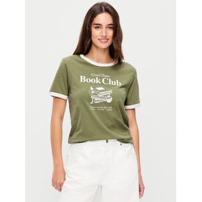 Old Navy EveryWear Crew-Neck Graphic Ringer T-Shirt - Bare Ground in Kuwait