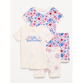 Old Navy Printed Snug-Fit Pajama 4-Piece for Toddler & Baby - Cream in Kuwait