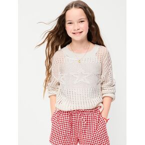 Old Navy Long-Sleeve Pullover Sweater for Girls - Sea Salt in Kuwait