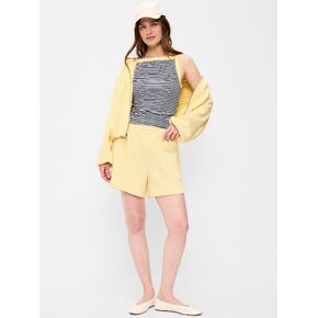 Old Navy High-Waisted Bounce Fleece Shorts -- 5-inch inseam - Butter Yellow in Saudi Arabia