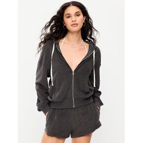 سويت شيرت بغطاء رأس بسحاب كامل من قماش تيري من Old Navy - النمر in Kuwait