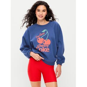 Old Navy Oversized Raglan Graphic Sweatshirt - Pacific Blue in Saudi Arabia