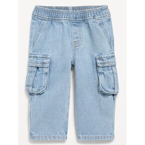 Old Navy Baggy Barrel-Leg Cargo Jeans for Baby - Light Wash in Kuwait