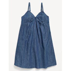 Old Navy Sleeveless Swing Jean Dress for Girls - Dark Wash in Saudi Arabia