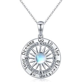 Celtic Knot Compass Necklace for Women, Birthstone Graduation Jewelry Gift for Friend Classmate Graduate Keepsake, Compass Birthstone Jewelry for Her in Saudi Arabia