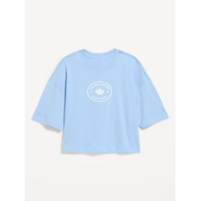 تي شيرت Old Navy Vintage برقبة دائرية ورسومات قصيرة - أزرق مونيه in Kuwait