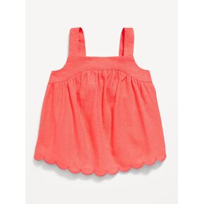 بلوزة Old Navy بدون أكمام من خليط الكتان بحاشية صدفية للفتيات الصغيرات - كرنفال in Kuwait