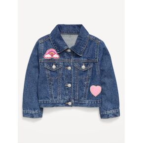 سترة دنيم قصيرة من Old Navy للفتيات الصغيرات - غسيل متوسط in Kuwait