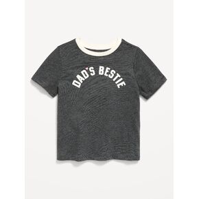 Old Navy Short-Sleeve Graphic T-Shirt for Toddler Girls - Charcoal Heather in Kuwait