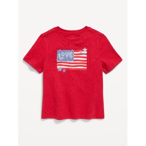 تي شيرت برسومات قصيرة الأكمام للفتيات الصغيرات من Old Navy - أحمر in Kuwait