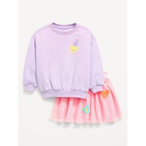 Old Navy Embroidered Sweatshirt & Tutu Skirt Set for Toddler Girls - Orchid Petal in Kuwait