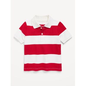 قميص بولو بيكيه بأكمام قصيرة من Old Navy للأولاد الصغار - مخطط باللون الأحمر in Kuwait