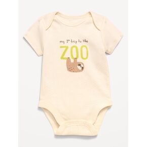 Old Navy Unisex Short-Sleeve Graphic Bodysuit for Baby - Baby's First Zoo in Saudi Arabia