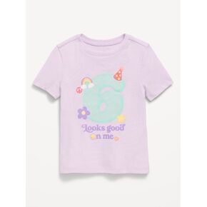 تي شيرت برسومات عيد الميلاد بأكمام قصيرة من Old Navy للفتيات الصغيرات - بتلات الأوركيد in Kuwait