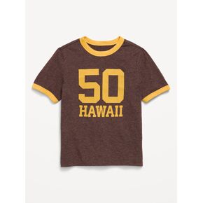 تي شيرت برسوم رينجر بأكمام قصيرة من Old Navy Softest للأولاد - French Roast in Kuwait