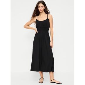 فستان Old Navy Fit & Flare جيرسي متوسط ​​الطول بخصر منخفض - جاك أسود in Kuwait