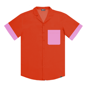 Capelle Miami Coral Flame Men's Button Down Resort Shirt, Modern Fit in Kuwait