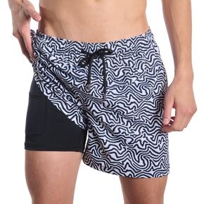 Capelle Miami Men's Premium Compression-Lined Hybrid Shorts - Deco Maze - Surf and Storm in Kuwait