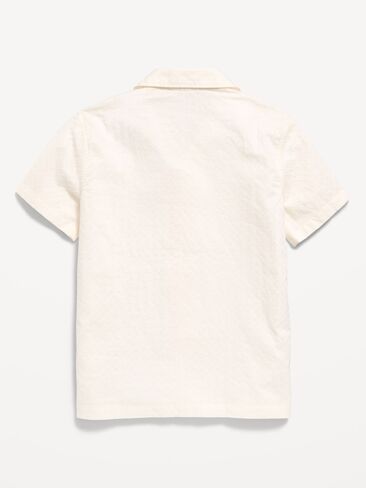 Old Navy Short-Sleeve Embroidered Eyelet Shirt for Boys - Sea Salt in Saudi Arabia