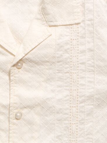 Old Navy Short-Sleeve Embroidered Eyelet Shirt for Boys - Sea Salt in Saudi Arabia