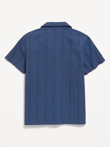 Old Navy Short-Sleeve Embroidered Eyelet Shirt for Boys - Pacific Blue in Saudi Arabia