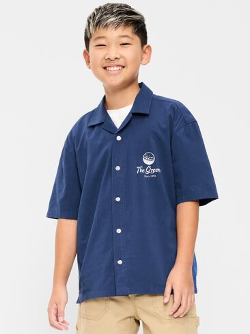 Old Navy Short-Sleeve Boxy Graphic Shirt for Boys - Pacific Blue in Saudi Arabia