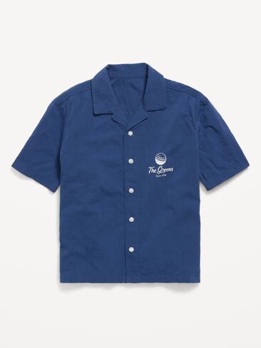 Old Navy Short-Sleeve Boxy Graphic Shirt for Boys - Pacific Blue in Saudi Arabia