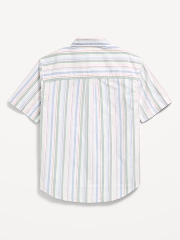 Old Navy Short-Sleeve Striped Pocket Oxford Shirt for Boys - Multicolor Stripe in Saudi Arabia