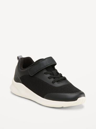 Old Navy Mesh Elastic-Lace Sneakers for Boys - Black Jack in Saudi Arabia