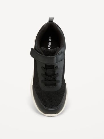Old Navy Mesh Elastic-Lace Sneakers for Boys - Black Jack in Saudi Arabia