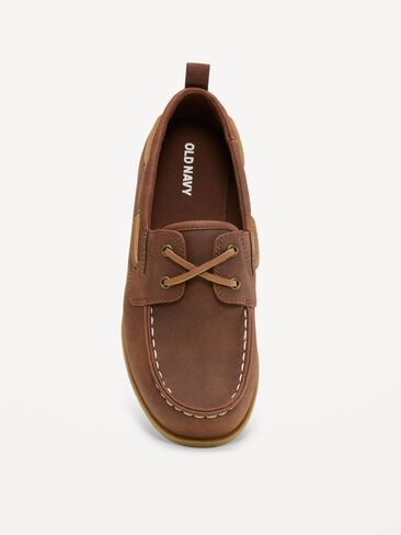 Old Navy Faux-Suede Boat Shoes for Boys - Brown in Saudi Arabia