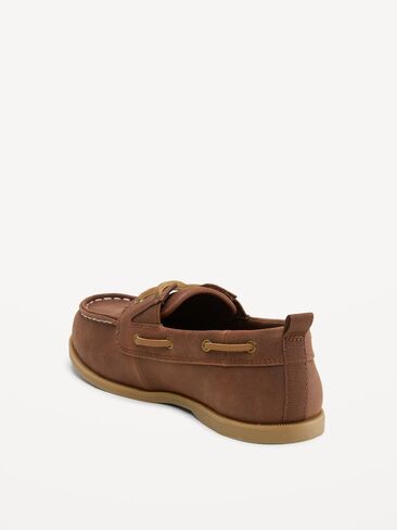 Old Navy Faux-Suede Boat Shoes for Boys - Brown in Saudi Arabia