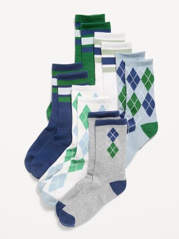 Old Navy Crew Socks 6-Pack for Boys - Emerald Pigment in Saudi Arabia