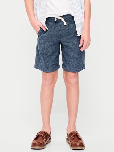 شورت Old Navy بطول الركبة من مزيج الكتان للأولاد - باللون البحري in Saudi Arabia